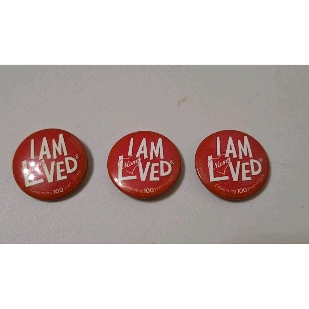 Lot of 3 I Am Loved Helzberg Diamonds Small 1" Button Pinback Badge Collectible